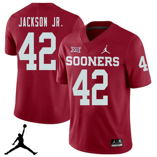 Jordan Brand Men #42 Mark Jackson Jr. Oklahoma Sooners 2018 College Football Jerseys Sale-Crimson